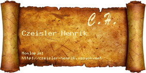 Czeisler Henrik névjegykártya